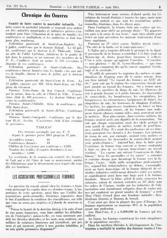 « Les associations professionnelles féminines », La Bonne Parole, vol. 3, no 6, p. 3-6