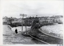 Rivière Saguenay - Inondation 1928 - St. Joseph d'Alma Highway bridges, W. L. at pumphouse 27.4