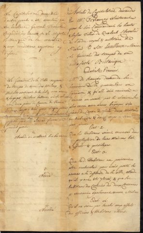 Les onze articles de la capitulation de Québec demandés par Ramezay, approuvés par l’amiral Sir Charles Saunders et le général George Townshend
