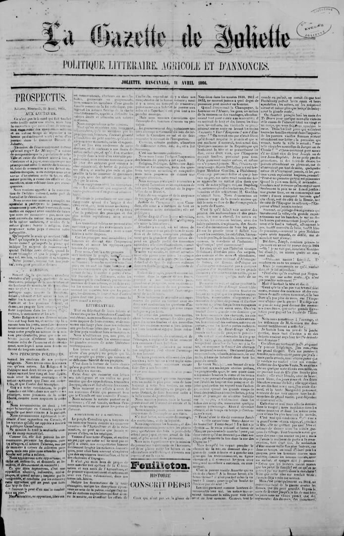 La Gazette de Joliette, 1866-1895